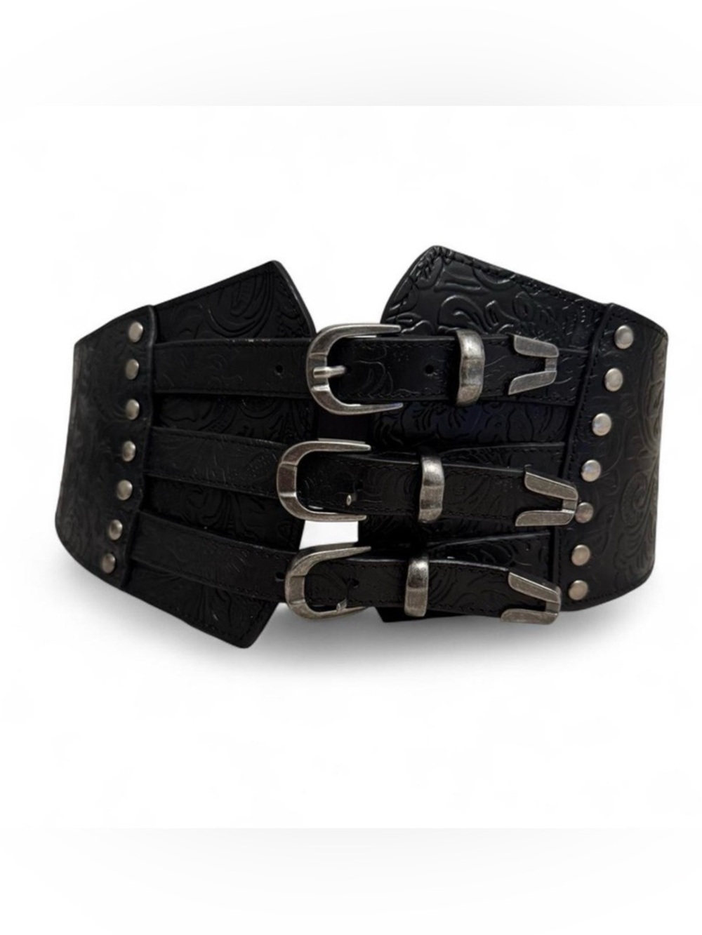 Lovestrength - Tooled Leather Corset Belt